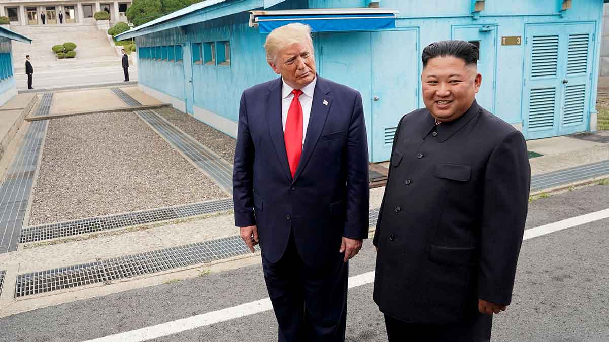 U.S. President Donald Trump meets with North Korean leader Kim Jong Un at the demilitarized zone separating the two Koreas, in Panmunjom, South Korea, June 30, 2019 | REUTERS