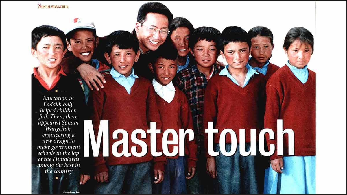 Opening spread of the 2001 feature on Wangchuk