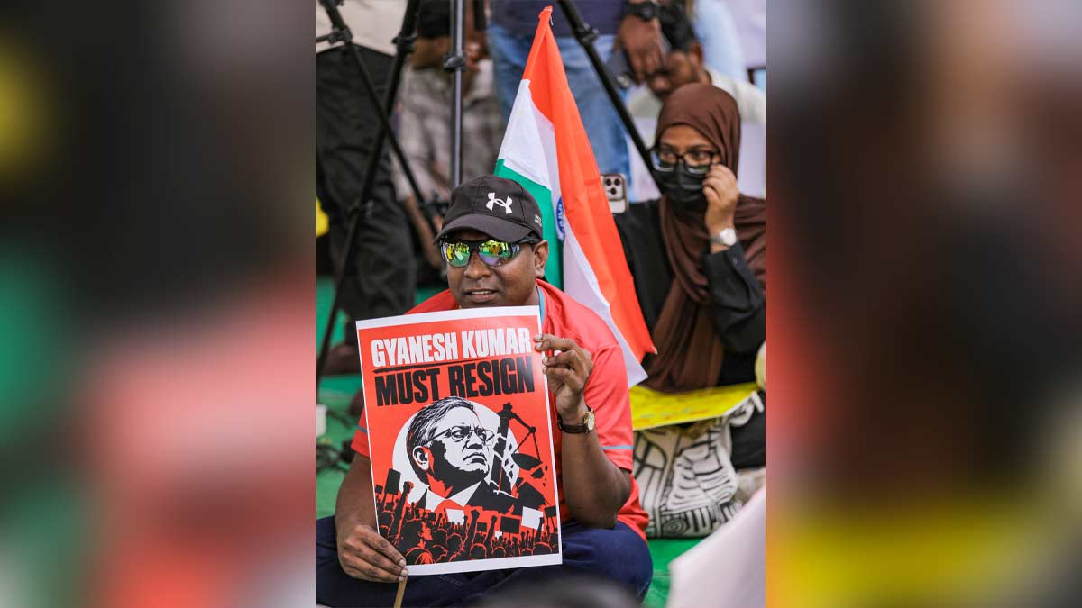 A protest against CEC Gyanesh Kumar in Hyderabad | PTI