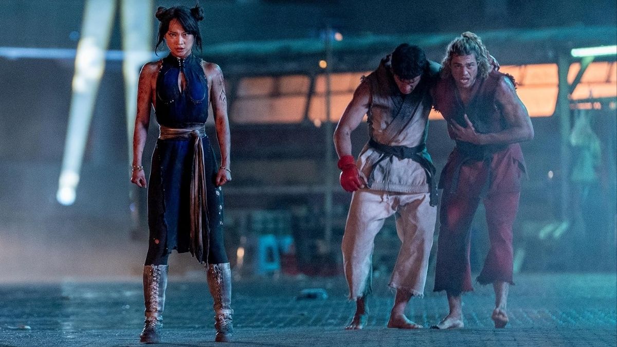 Production still: Chun-Li (Callina Liang), Ryu (Andrew Koji), and Ken (Noah Centineo) in ‘Street Fighter’ | Mark Rogers/Legendary Pictures