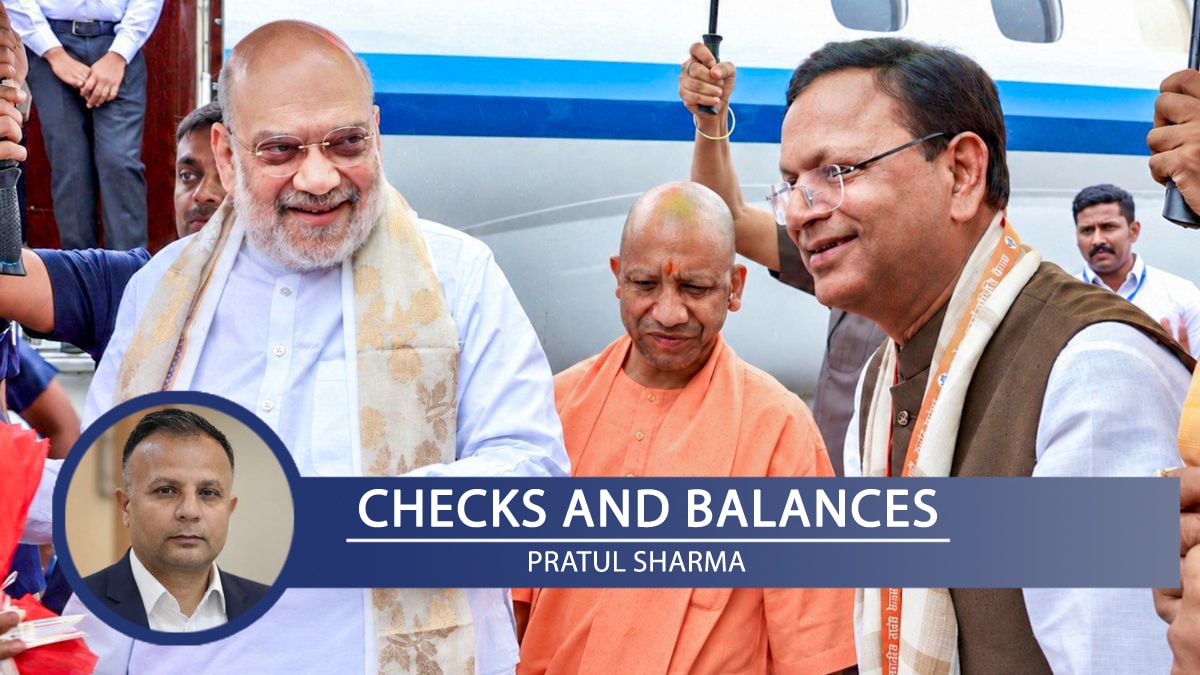 Union Home Minister Amit Shah being welcomed by Uttar Pradesh Chief Minister Yogi Adityanath and state BJP President Pankaj Chaudhary upon his arrival at the airport in Lucknow | PTI