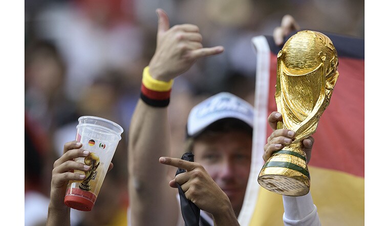 Germany supporters gesture prior to the  Russia 2018 World Cup Group F football match between Germany and Mexico | AFP