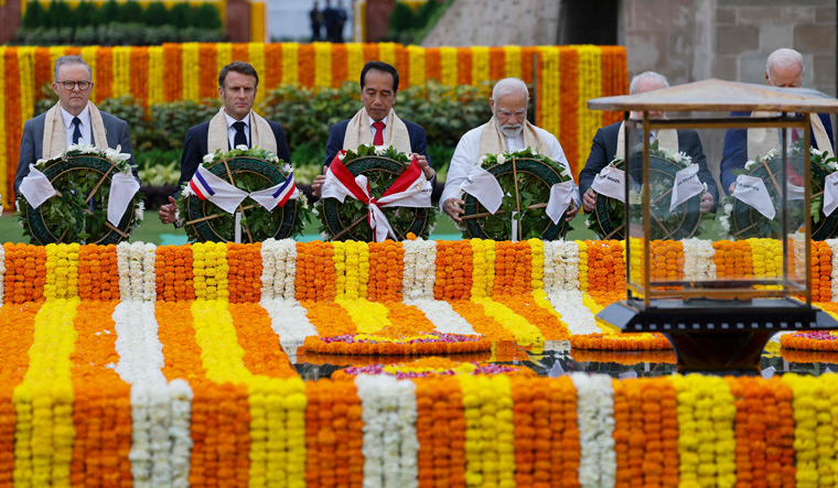 G20-world-leaders-at-mahatma-gandhi-samadhi-afp