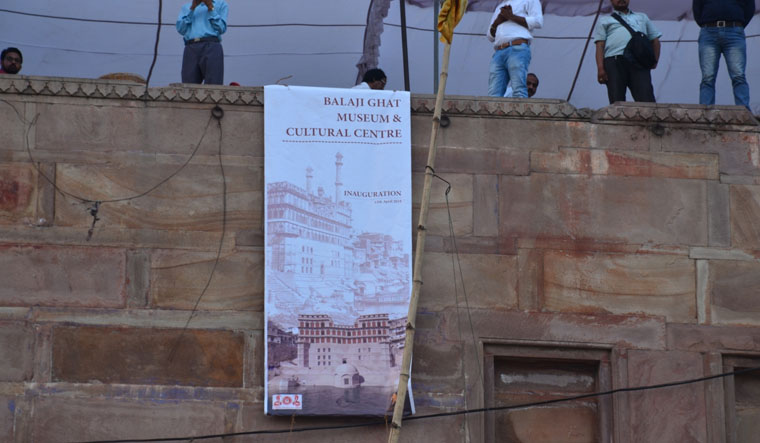 A view of Varanasi's Balaji Ghat which after seven years of hard work and much effort, has been restored and has also been thrown open to the public. A bonus to this heritage building is the museum which has placed all the antique pieces for display.
