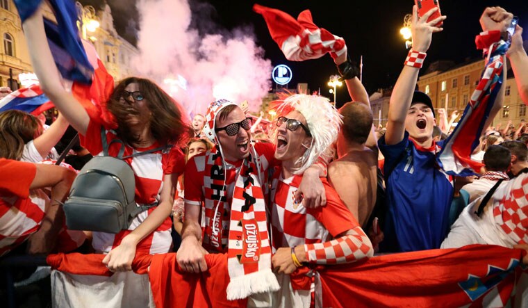 Croatia's fans celebrate victory against Denmark in the knockout round of the 2018 FIFA World Cup | Reuters