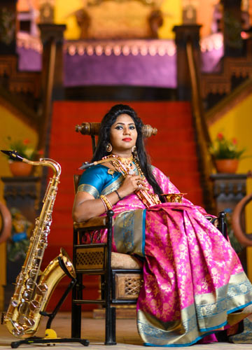 Subbalaxmi was the first and only female saxophone student of her master, Dr Kadri Gopalnath