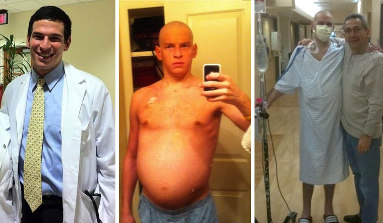 Journey of a disease: Dr David Fajgenbaum was diagnosed with a rare disease—Castleman disease; (right) in hospital with father | Courtesy: Dr David Fajgenbaum
