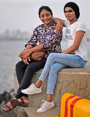Identity to the fore: Niya with a friend at Marine Drive in Mumbai. Niya says she is beyond gender now and is at peace with her identitiy | Amey Mansabdar
