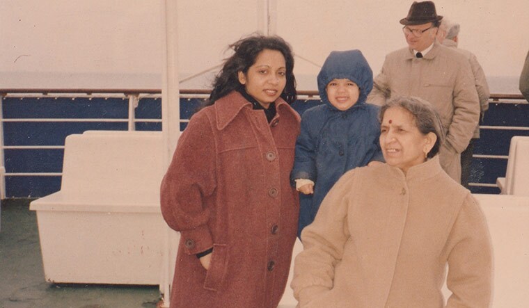 Good times: Bina Berry (left) with her mother and son, during a day cruise in 1985.