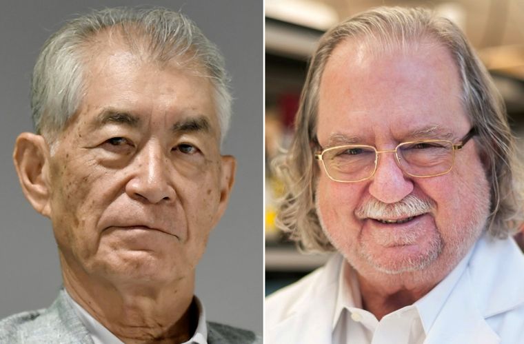 Pathbreakers: Nobel laureates Tasuku Honjo (left) and James P. Allison | Reuters