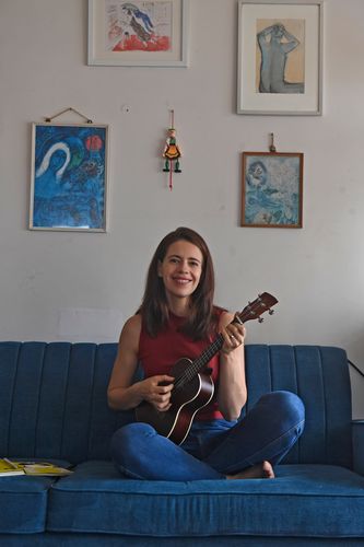 Soothing effect: Kalki has posted videos on Instagram playing the ukelele and singing lullabies to Sapho | Amey Mansabdar