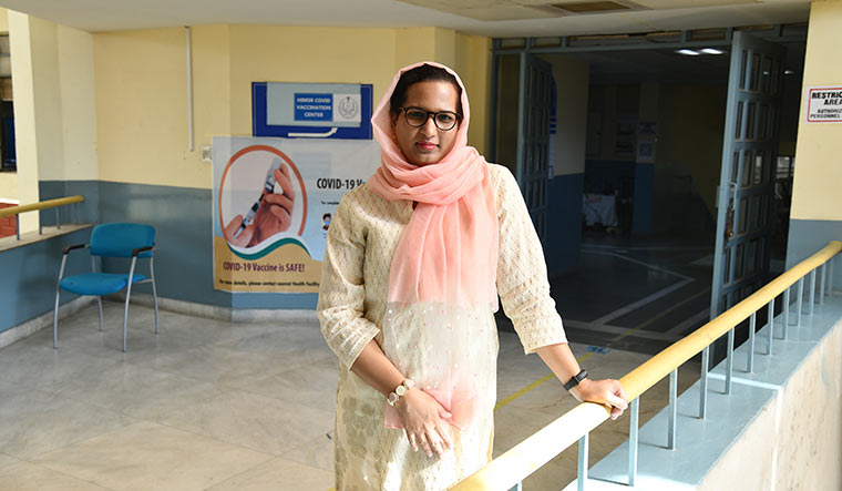 Mission mode: Shaikh at the Covid-19 vaccination centre she heads | Sanjay Ahlawat