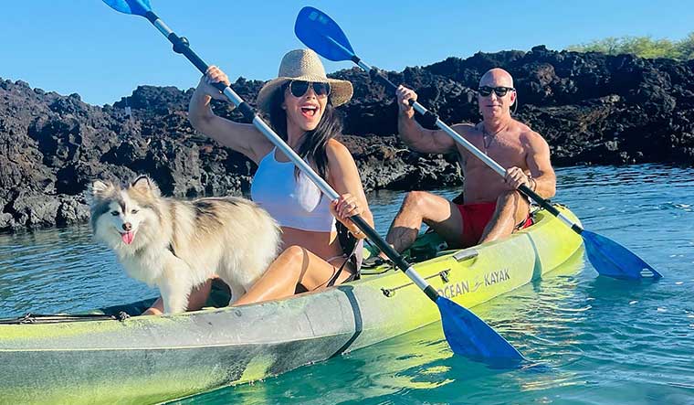 Paddle power: Jeff Bezos canoeing with his girlfriend Lauren Sánchez | Photo Courtesy Lauren Sanchez/Instagram