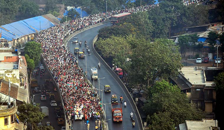 United we stand: Farmers marching to Mumbai demanding better price for their produce | PTI