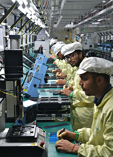 Making in India: Mobile phone maker Vivo’s plant at Greater Noida.