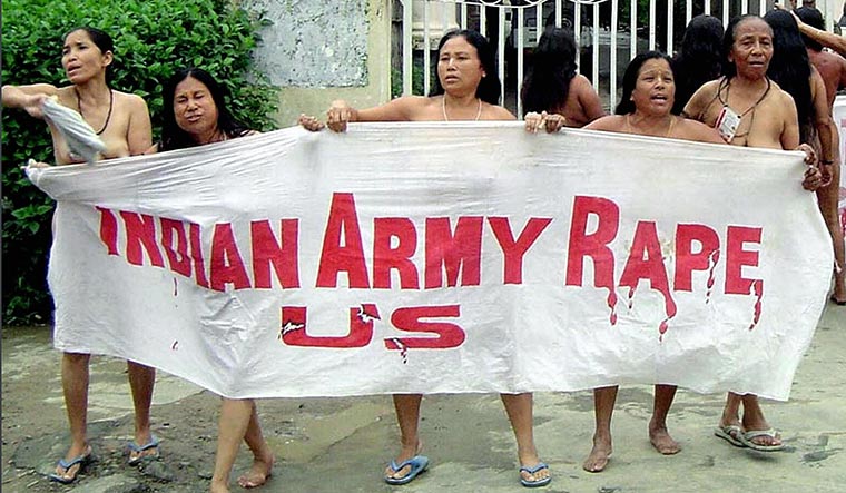 Mothers of fury: Women protesters at Kangla Fort in 2004 | Getty Images