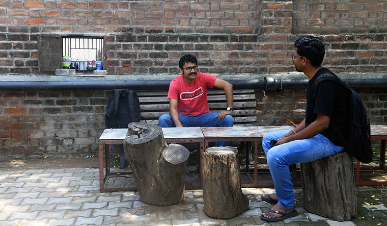 A new course: PGP-FABM student Umang Agarwal (left), a PhD holder, feels IIMA will help him change gears.