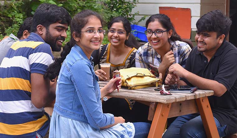 Towards balance: The number of female students per 100 male students has witnessed a steady increase in the past five years | Salil Bera