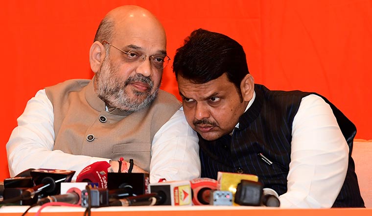 When the boss speaks: Amit Shah and Devendra Fadnavis at a news conference before the elections | Amey Mansabdar