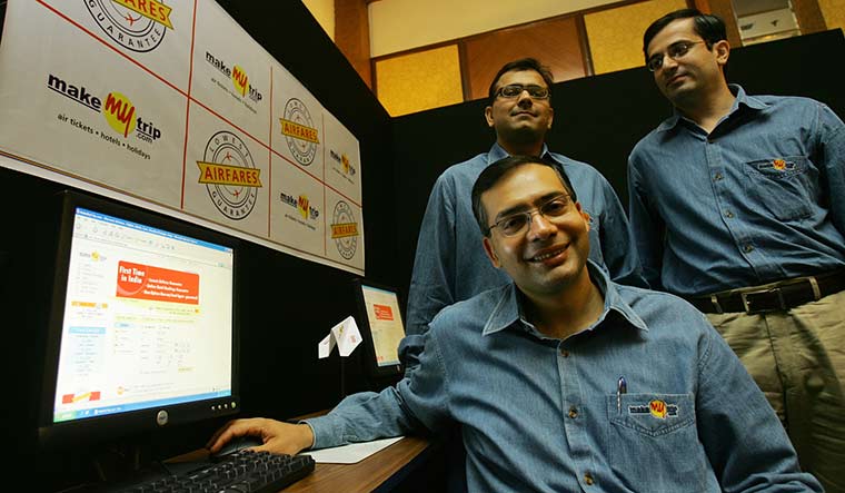 Trip advisers: Makemytrip founder deep kalra (centre) with co-founder sachin bhatia and  coo keyur joshi realigned the company's strategy at an early stage to focus on inbound travellers | AP