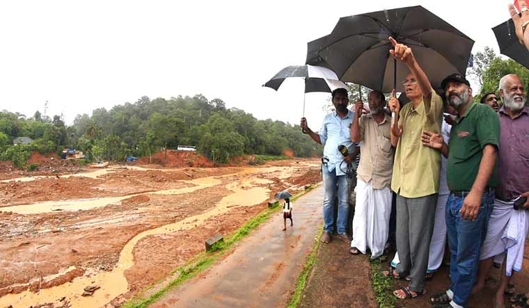 Manmade disaster: Gadgil at the site of the Puthumala landslide in Wayanad in Kerala in August 2019 | Madhav Gadgil Collections