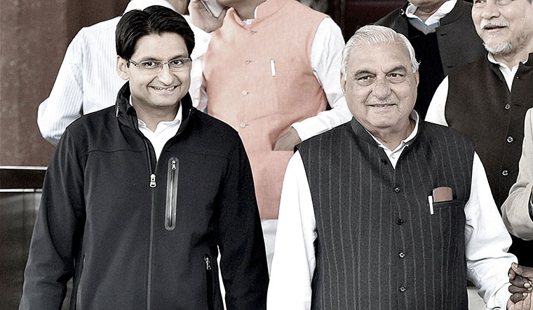 Bhupinder Singh Hooda and son Deepender. Nakul and Karti won the Lok Sabha polls, while both the Hoodas lost | PTI