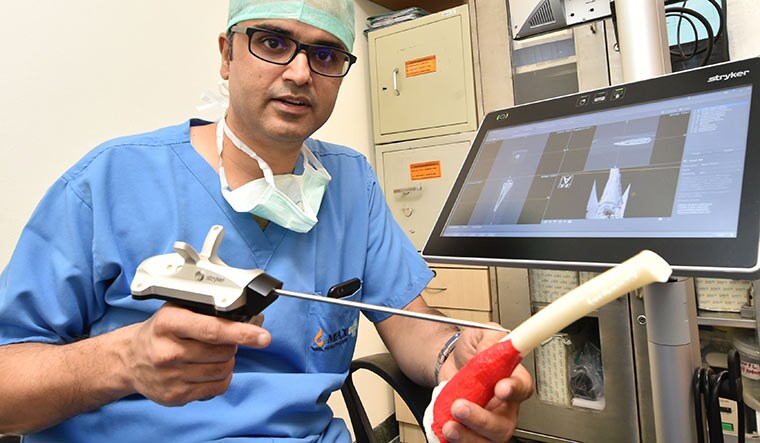 Help at hand: Dr Akshay Tiwari, associate director and head, musculoskeletal oncology, says a computer-assisted navigation system works like an ‘intraoperative GPS’ during surgery | Aayush Goel