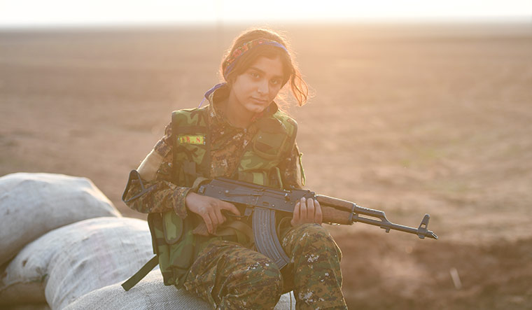 Woman of steel: Beritan Qamishlo, a young fighter of the all-female branch of the Kurdish militia.