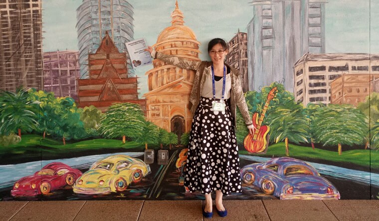 Seeking refuge: Yan at the Keystone Symposia in Austin, Texas, in 2018. Fearing for her life,Yan fled from Hong Kong and is now in New York