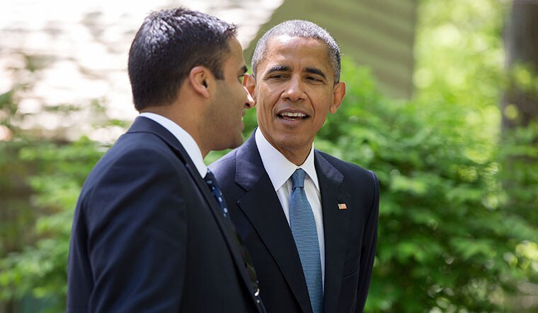 In good company: Maju Varghese with former US president Barack Obama.
