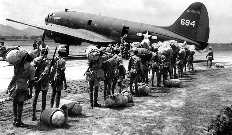 Flight into danger: Indian troops emplaning for the Burma front | USI of India