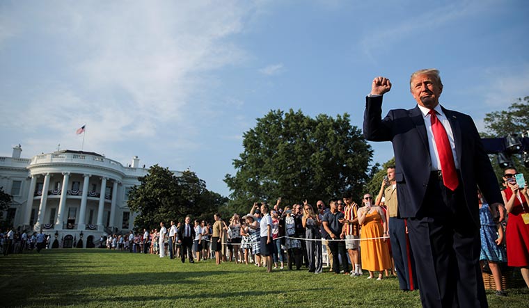 Aces up his sleeve: Donald Trump on the White House South Lawn to celebrate US Independence Day on July 4 | Reuters