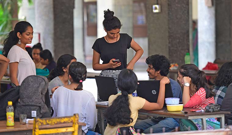 Holistic digitisation: Students at St. Xavier’s College, Mumbai (file photo). The college is looking to organise extra-curricular programmes online | Amey Mansabdar