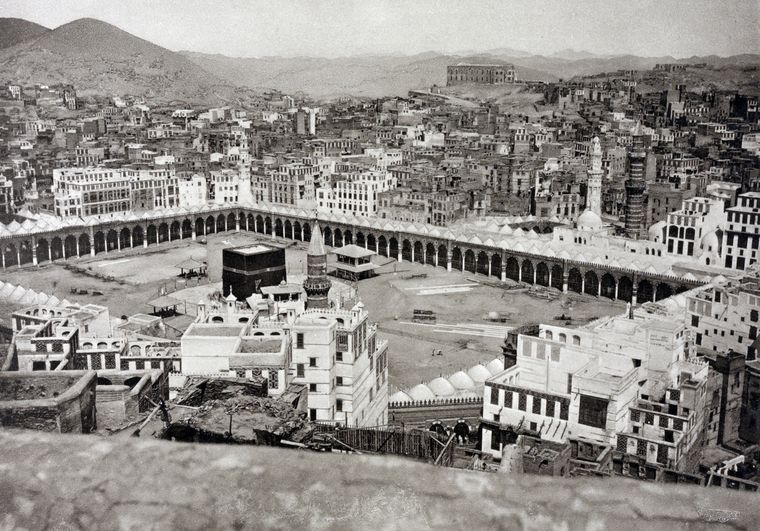 Precious land: A view of the Grand Mosque of Mecca in the 1930s before the Saudi government started the mosque extension project | Getty Images
