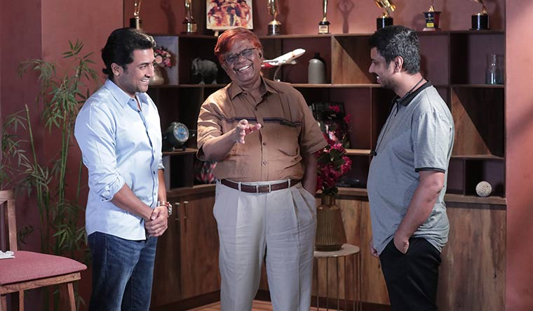 Good company: Suriya and Chandru  with Jai Bhim director Tha. Se. Gnanavel.
