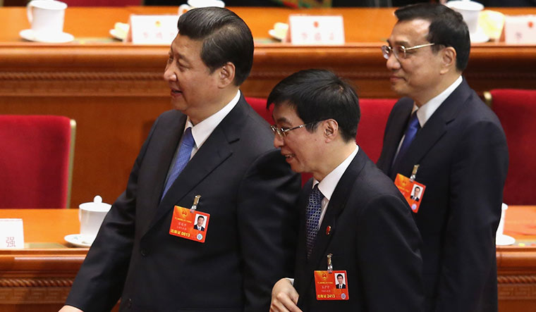 Power trio: (From left) Xi, Wang Huning and Premier Li Keqiang | Getty Images