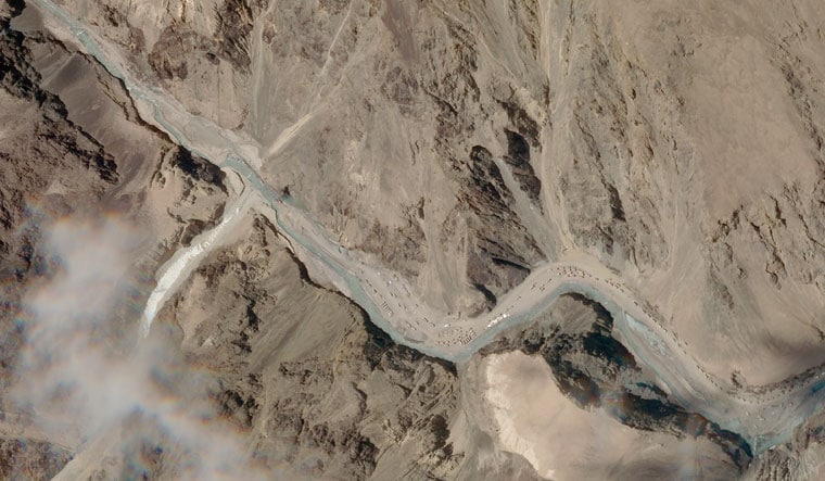 Terrain of Tension: A satellite image of Galwan Valley area region near the Line of Actual Control between India and China | AP
