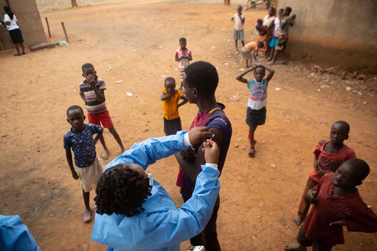 Painful jab: A vaccination camp in Zimbabwe. As resources are stretched thin, Africa is finding it hard to tackle the pandemic | Getty Images