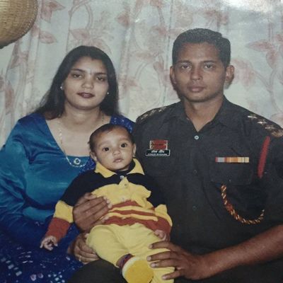 Shalini with husband, Major Avinash Bhaduria, and son, Dhruv.