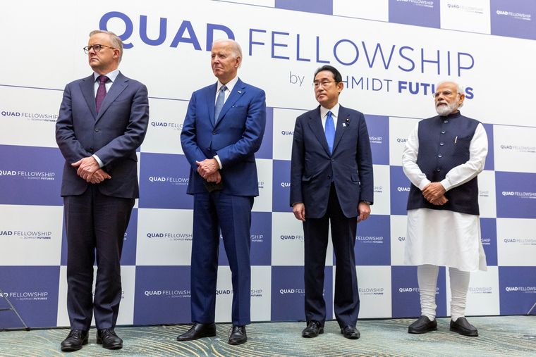 Gang of four: Australian Prime Minister Anthony Albanese, US President Joe Biden, Japanese Prime Minister Fumio Kishida and Indian Prime Minister Narendra Modi at a Quad summit in Tokyo | Reuters