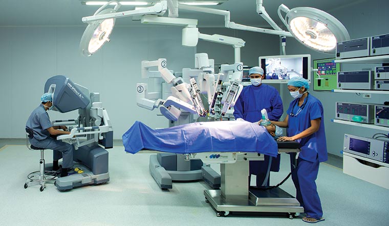 The future is now: A patient undergoes robotic-assisted surgery at Aster Medcity, Kochi.