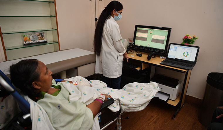 The way ahead: A patient being scanned for her diabetic foot at Indraprastha Apollo Hospitals in Delhi | Arvind Jain