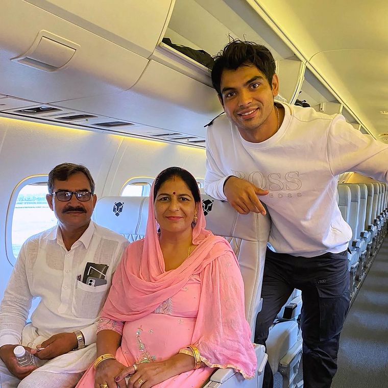 Neeraj took his parents on a flight, their first, to Vijayanagara in Karnataka last year | PTI