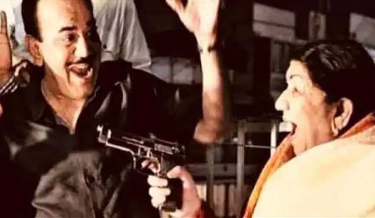 Sharp shooter: Lata with actor Shivaji Satam.