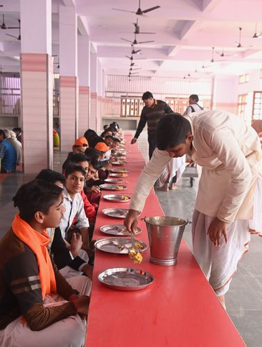 Serving hot: Food is offered to all at the Gorakhnath Math.