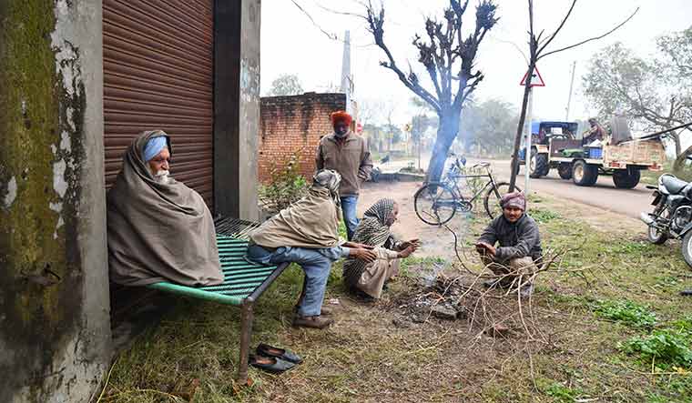 Stronger together: Farmers at Gahlewal village, Samrala, keep themselves warm during an intense cold wave | Sanjay Ahlawat