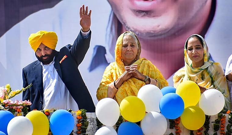 Change agent: Bhagwant Mann waves at supporters during a rally to celebrate the party’s win in assembly polls | PTI