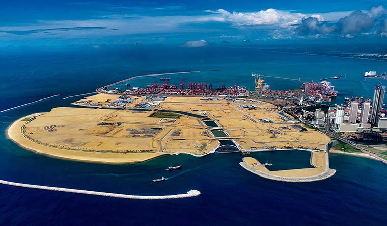 Aiming high: Port City Colombo under construction.