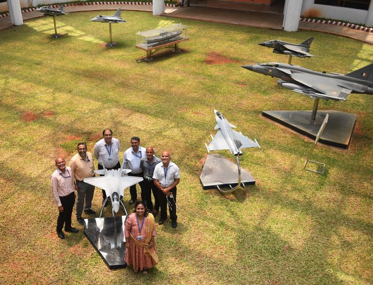 Meet the makers: Aeronautical Development Agency Director General Girish S. Deodhare (third from left) with senior scientists | Bhanu Prakash Chandra