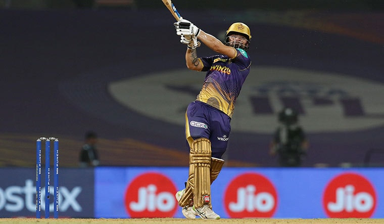 Going big: Rinku takes on the bowler in an IPL match | PTI